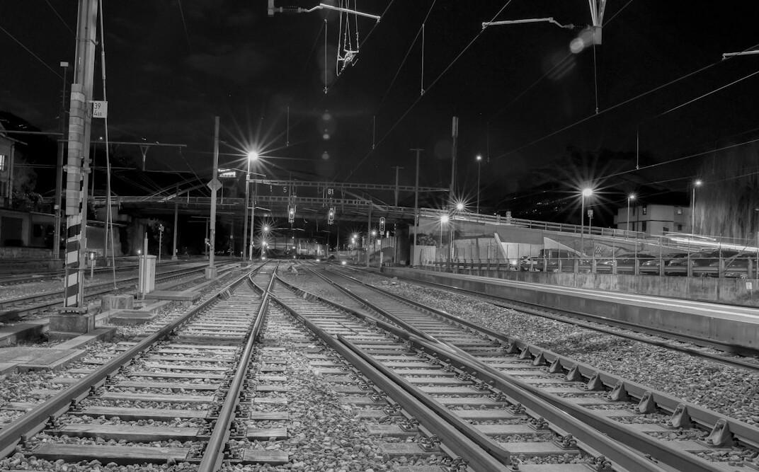 Train platform at a Swiss railway station